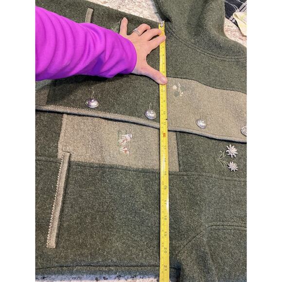 Idomeneo Embroidered Wool Waistcoat Jacket Cardigan Made In Austria Sz 38 L/XL * - Picture 9 of 11